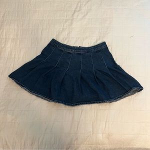 Denim Blvd Mini Pleated Denim Skirt